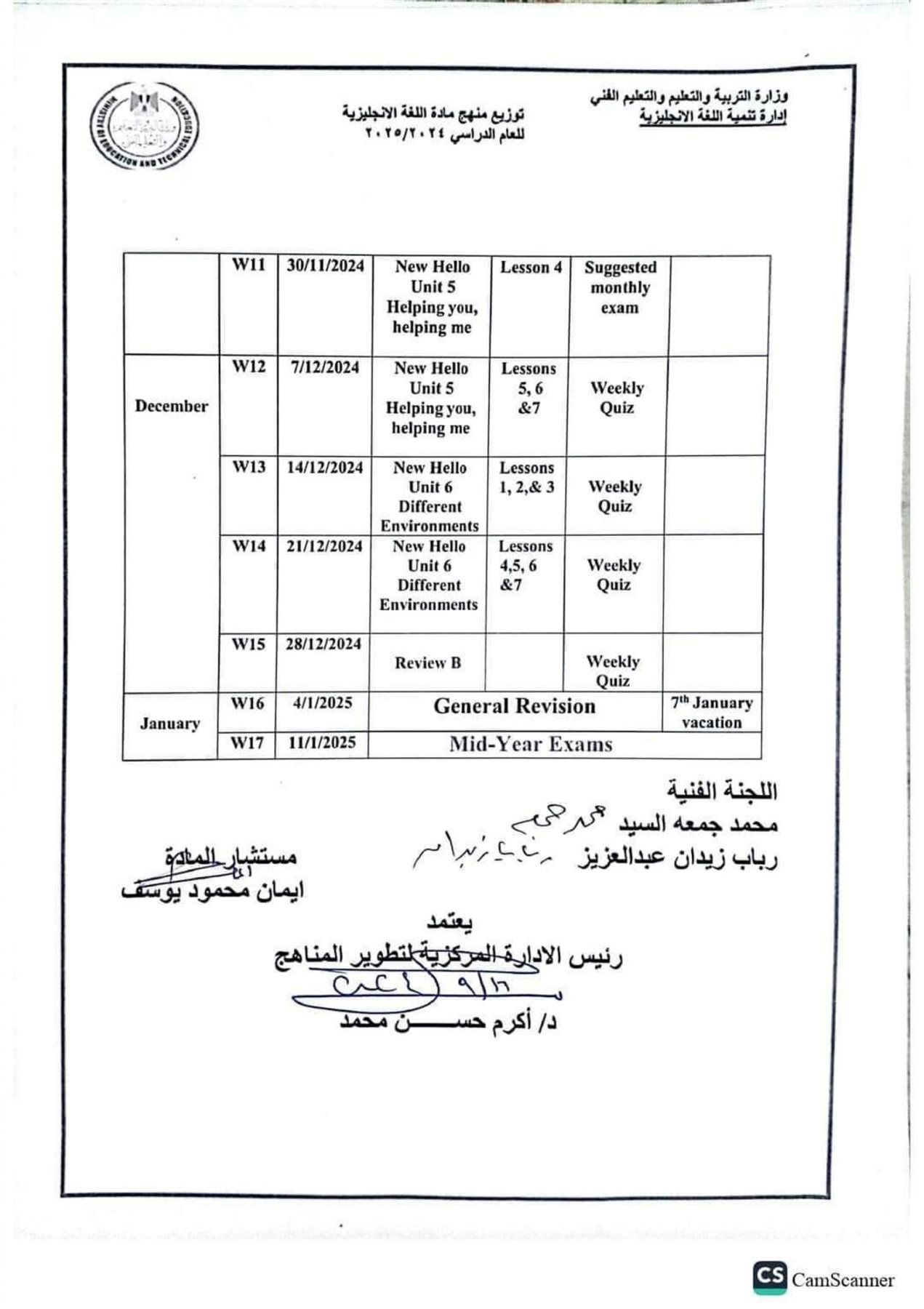 توزيع منهج اللغة الإنجليزية