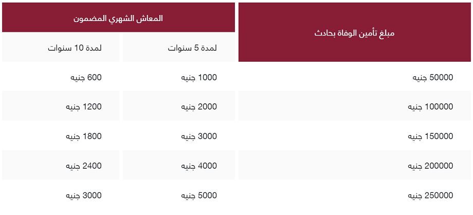 سداد مبلغ التأمين في حالة الوفاة على معاش مضمون الدفع لمدة محددة