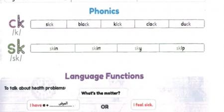 ملخص الوحدة الثانية لغة انجليزية في 4 ورقات لـ الصف الثالث الابتدائي