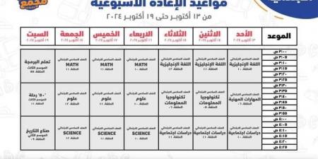 عاجل| جدول مواعيد البرامج التعليمية لطلاب الرابع والخامس والسادس الابتدائي 2025