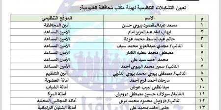 حزب مستقبل وطن يعيد تشكيل أمانة محافظة القليوبية برئاسة المستشار مسعد بيومى