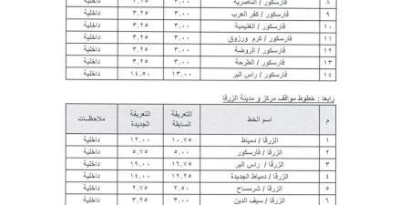 ننشر تعريفة المواصلات الجديدة في دمياط