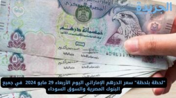 “لحظة بلحظة” سعر الدرهم الإماراتي اليوم الأربعاء 29 مايو 2024  في جميع البنوك المصرية