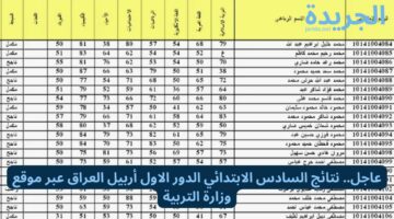 عاجل.. نتائج السادس الابتدائي الدور الاول أربيل العراق عبر موقع وزارة التربية