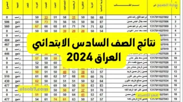 يمكنك الاطلاع على نتائج الصف السادس الابتدائي للدور الاول في العراق للسنة الدراسية 2023-2024 عبر الرابط وأنت في منزلك.