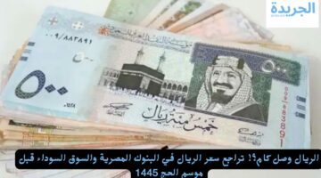 الريال وصل كام؟! تراجع سعر الريال في البنوك المصرية والسوق السوداء قبل موسم الحج 1445