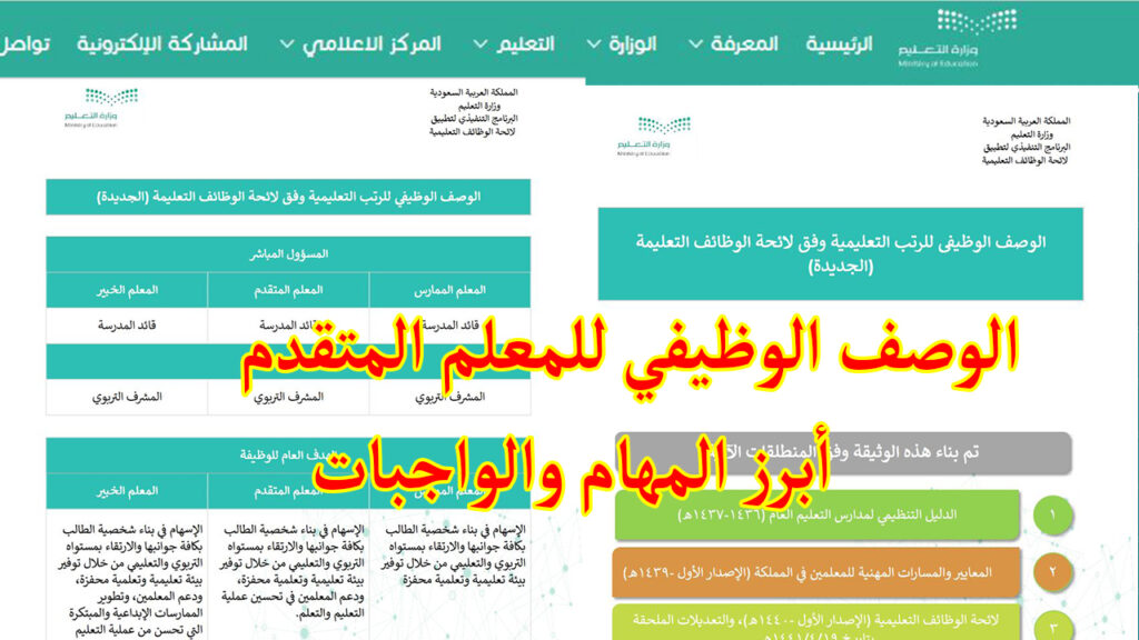 وصف الدور الوظيفي لوظائف اعضاء هيئة التدريس