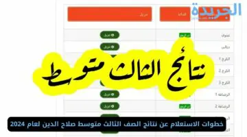 خطوات الاستعلام عن نتائج الصف الثالث متوسط صلاح الدين لعام 2024