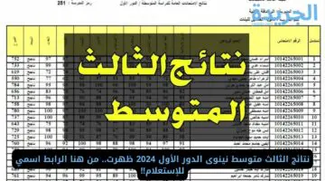 نتائج الثالث متوسط نينوى الدور الأول 2024 ظهرت.. من هنا الرابط اسمي للإستعلام!!