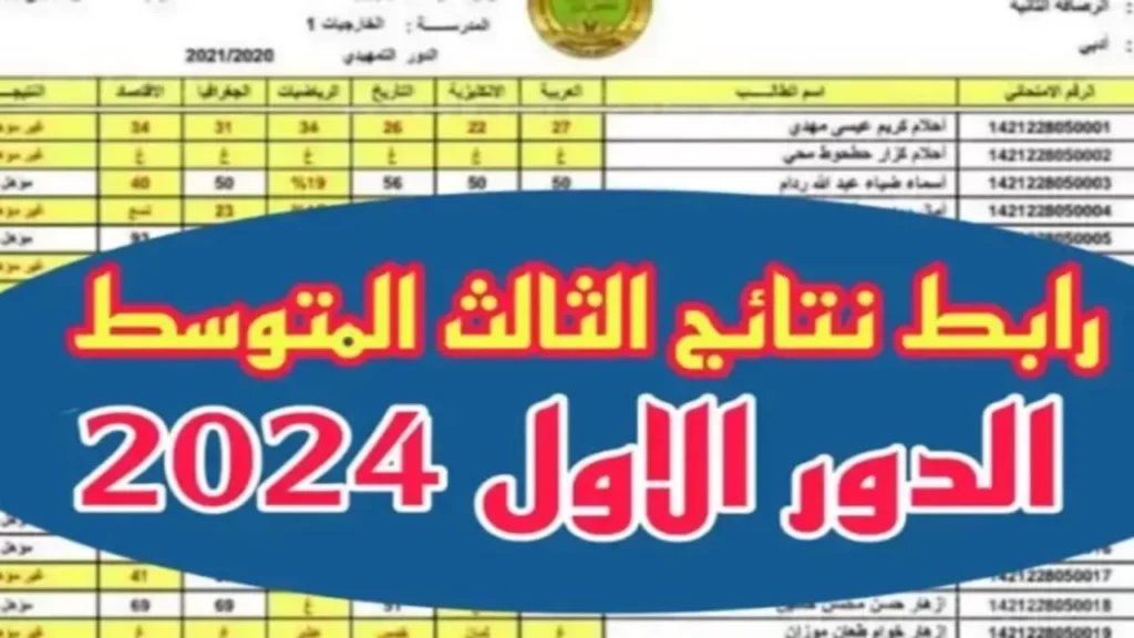 نتيجة الصف الثالث المتوسط 2024 في العراق