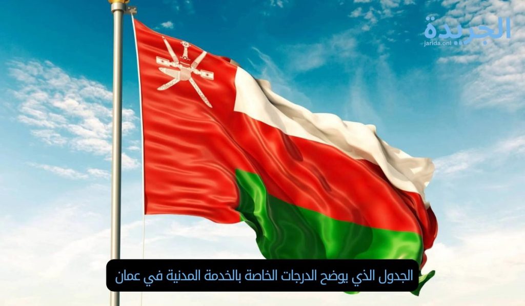 الجدول الذي يوضح الدرجات الخاصة بالخدمة المدنية في عمان 