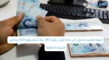كيفية التقديم للحصول على منحة تونس بقيمة 300 دينار لشهر يونيو 2024 وما هي الشروط المطلوبة
