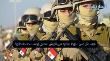 تعرف الآن على شروط التطوع في الجيش المصري والمستندات المطلوبة 