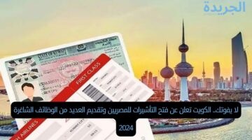 لا يفوتك.. الكويت تعلن عن فتح التأشيرات للمصريين وتقديم العديد من الوظائف الشاغرة 2024
