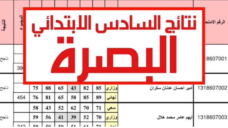 نتائج السادس الدور الأول محافظة البصرة