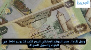 وصل لكام؟.. سعر الدرهم الإماراتي اليوم الأحد 23 يونيو 2024 في البنوك والسوق السوداء