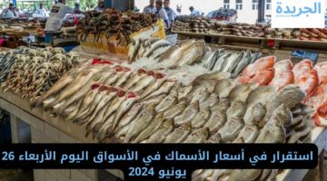 استقرار في أسعار الأسماك في الأسواق اليوم الأربعاء 26 يونيو 2024