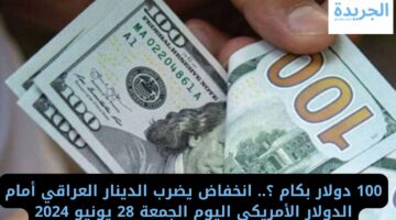 100 دولار بكام ؟.. انخفاض يضرب الدينار العراقي أمام الدولار الأمريكي اليوم الجمعة 28 يونيو 2024