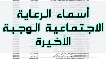 أسماء المشمولين بالرعاية الاجتماعية 2024 الوجبة الأخيرة