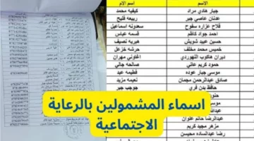  الاستعلام عن أسماء المشمولين في الرعاية الاجتماعية