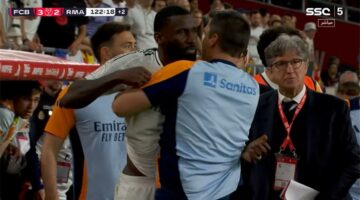 فيديو | طرد روديجر في مباراة ريال مدريد وبرشلونة.. وعقوبة ثقيلة تنتظره بسبب سلوكه الصادم
