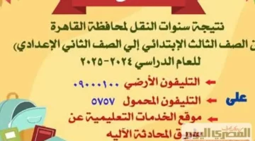 نتائج الصف الرابع الابتدائي 2025 بالقاهرة متاحة الآن باستخدام الرقم القومي عبر بوابة التعليم الأساسي.
