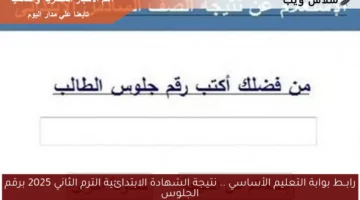 رابــط بوابة التعليم الأساسي .. نتيجة الشهادة الابتدائية الترم الثاني 2025 برقم الجلوس