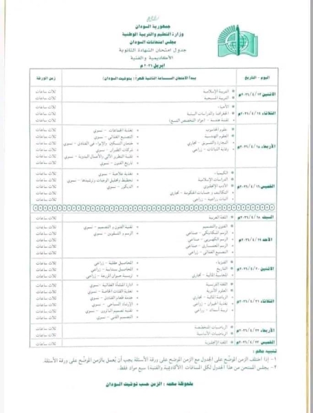 جدول امتحانات الشهادة السودانية 2026 كامل بالتفصيل.. المواعيد الرسمية لكل المواد من البداية حتى النهاية وكيف تستعد للاختبارات