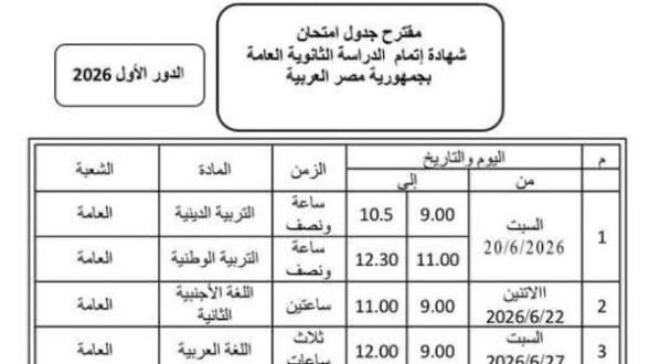 موعد امتحانات الثانوية العامة 2026 في مصر رسميًا.. هل جدول الثانوية العامة نهائيًا وتحذير عاجل من وزارة التعليم بشأن جدول الصف الثالث الثانوي