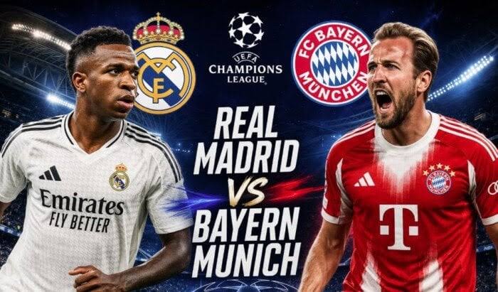 مشاهدة بث مباشر ريال مدريد ضد بايرن ميونخ الآن في دوري أبطال أوروبا 2026 Bayern Munich vs Real Madrid القنوات الناقلة والتفاصيل الكاملة لموقعة الحسم في أليانز أرينا